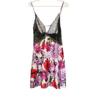 Victoria’s Secret Lace Plunge Slip Dress SZ XXL Babydoll Floral Satin Sexy Sleep